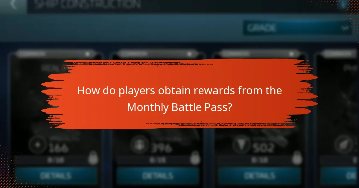 How do players obtain rewards from the Monthly Battle Pass?