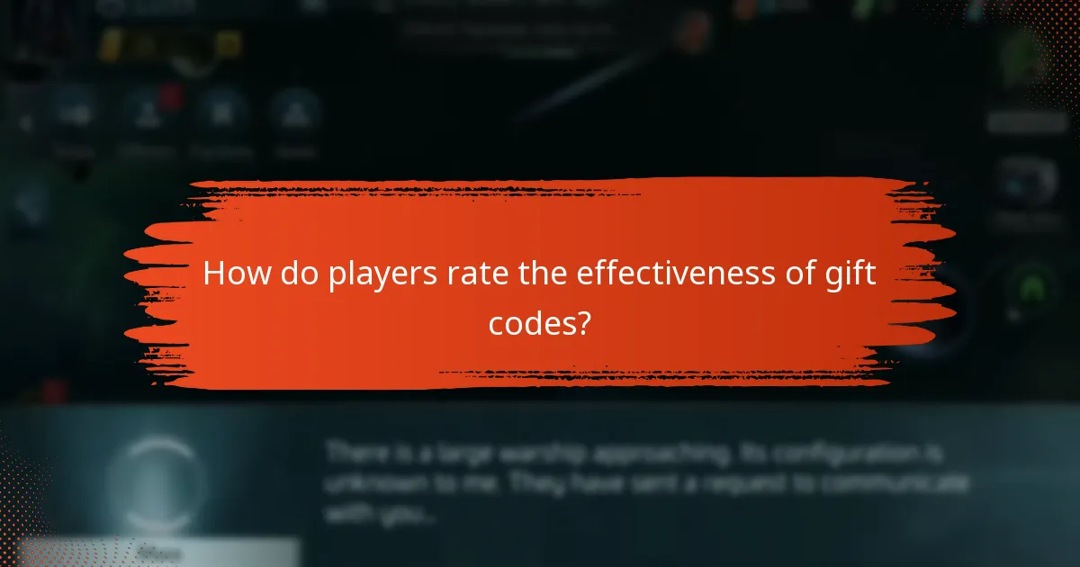 How do players rate the effectiveness of gift codes?